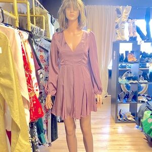 Muted Purple Satin Designer Dress